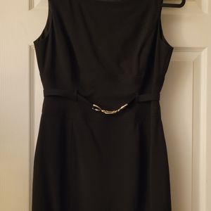Tahari Chic Dress, 4P, Dark Gray